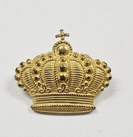 Vintage Sporrong Gold Plated Crown Pin Brooch