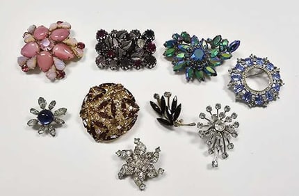 Collection of Vintage Rhinestone Brooches