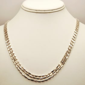Milor Sterling 3 Strand Necklace 24 Grams