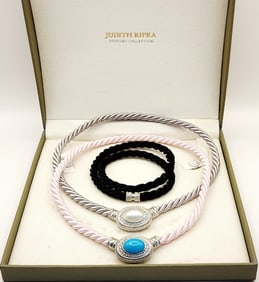 Judith Ripca Sterling Cord Necklaces 70.7 Grams