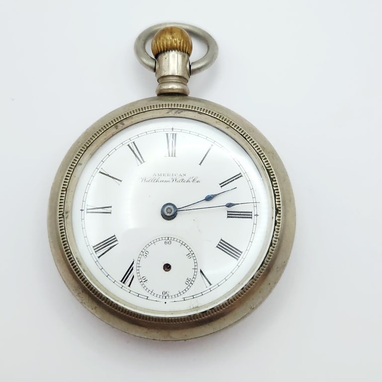 Waltham Silverode Pocket Watch #778039: Watch does not run, appears to be over wound.The second had is missing.Silverode is nickel silver.