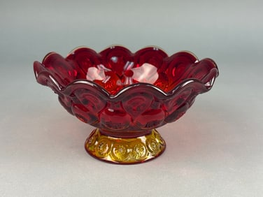 L.E. Smith 'Moon and Stars' Amberina Pressed Glass