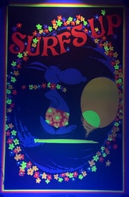 Vintage Original Snoopy 'Surf's Up' Blacklight Pos