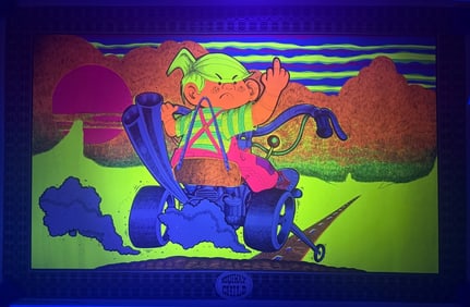 1970 GawdAwful Graphics 'Highway Child' Blacklight