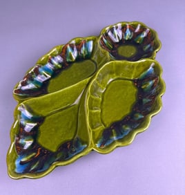 Santa Anita Ware California Pottery Green Leaf Div