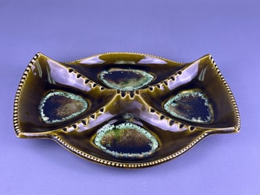 A Mid-Century Modern Olive Green Four-Compartment