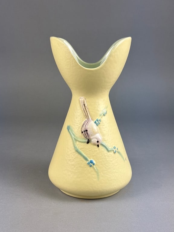 Hull Pottery 'Serenade' Yellow Vase with Birds, Mo (1 of 6)