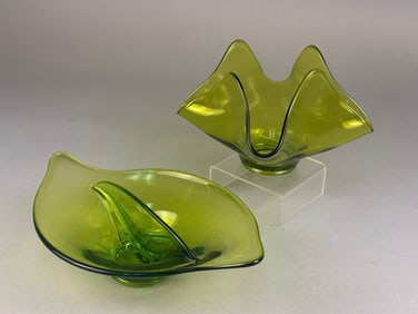 A Pair of Mid-Century Modern Viking Art Glass Epic