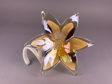 Murano Art Glass Sculpture Lily Shaped Flower with