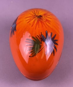 Italian Ceramic Decorative Egg Trinket Box