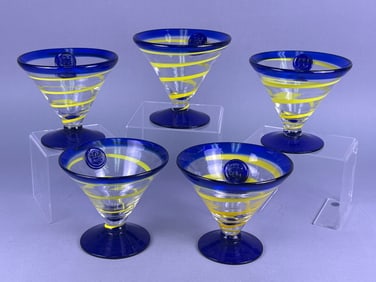 A Set of Five Kosta Boda 'Royal Caribbean' Martini
