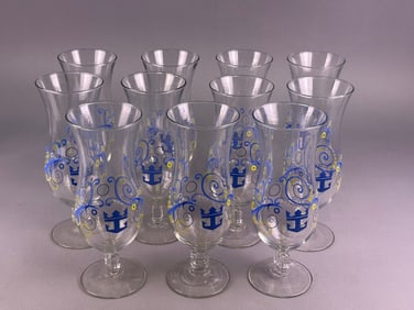 A Set of Twelve Royal Caribbean Hurricane Glasses
