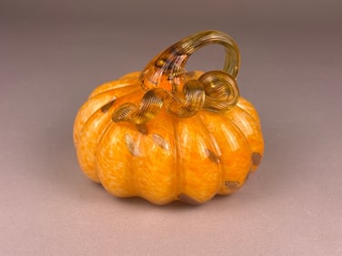 A Blown Art Glass Pumpkin