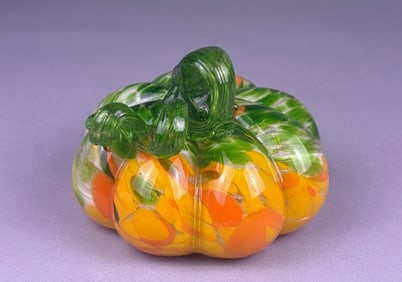 A Blown Art Glass Pumpkin