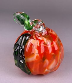 Lenox Hand Blown Art Glass Pumpkin Paperweight