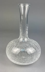 Mid-Century Clear Crackle Glass Decanter or Carafe