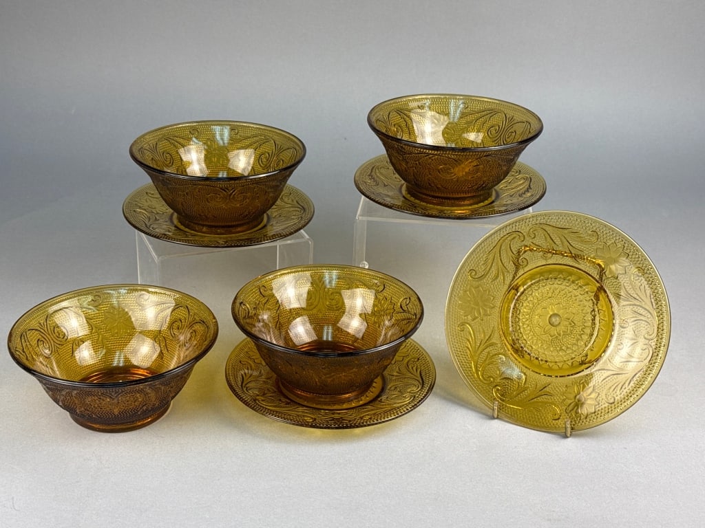 A Collection of Indiana Glass Tiara Amber Luncheon (1 of 7)