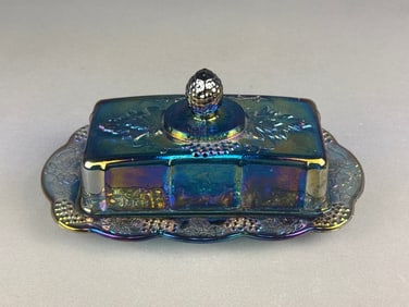 Indiana Glass Harvest Grape Blue Carnival Glass Co