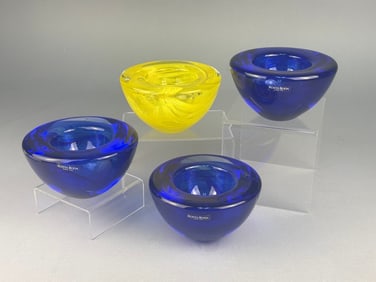 A Group of Four Kosta Boda 'Atoll' Art Glass Votiv