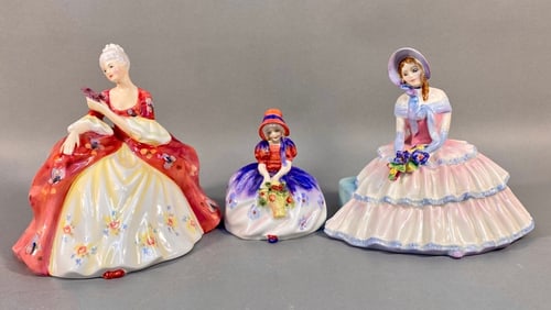 Three Royal Doulton Bone China Figurines, includin
