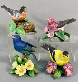 A Collection of Four Lenox Fine Porcelain Bird Fig
