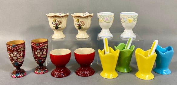 A Collection of Twelve Egg Cups, including Royal W