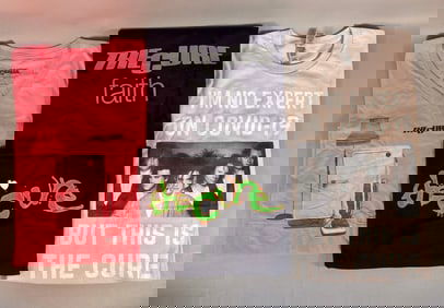 A Group of Four Contemporary The Cure Band T-Shirt