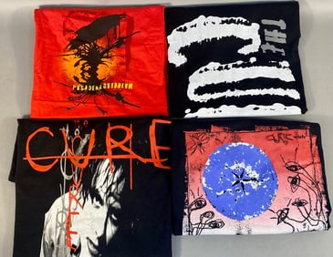 A Group of Four The Cure Graphic T-Shirts