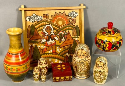 A Collection of Eastern European Folk Art Wooden I