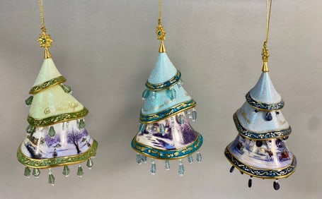 Three Thomas Kinkade 2005 Christmas Classics Bone