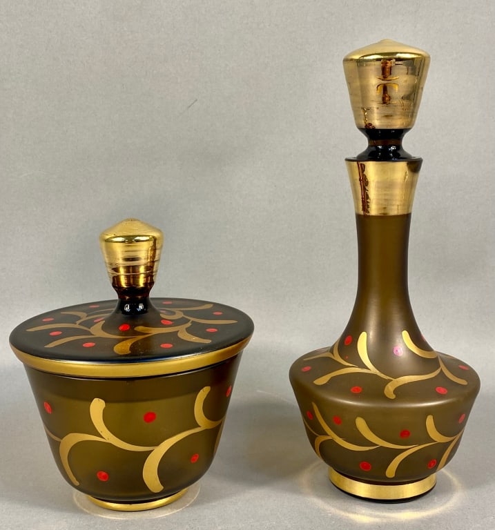 A Pair of Mid-20th Century Frosted Smoke-Tinted an (1 of 4)