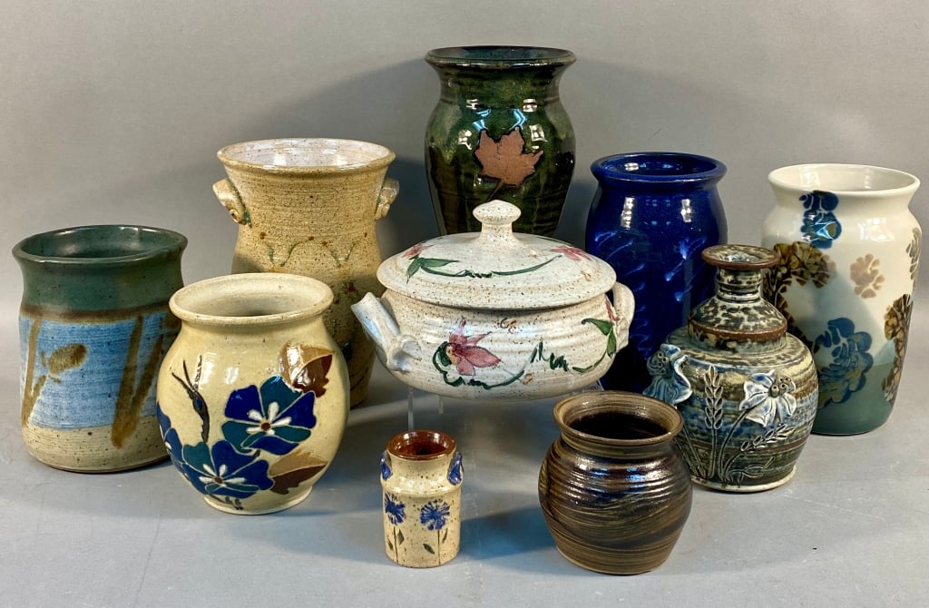 A Collection of Ten Glazed Studio Pottery Vases, J (1 of 11)
