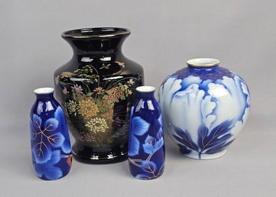A Group of Four Japanese Ceramic Vases