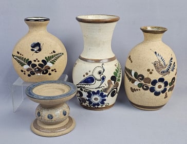 A Group of Three Mexican Tonala Folk Art Pottery V