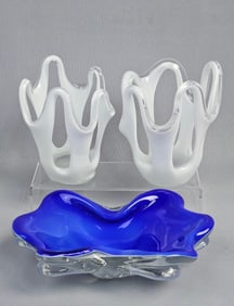 Three Mid-20th Century Murano Style Hand-Blown Art
