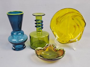 A Collection of Mid-Century Blenko and Rainbow Art