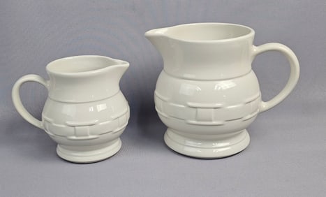 A Pair of Longaberger Pottery Woven Traditions Ivo