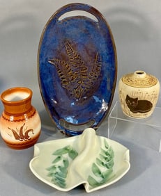 A Group of Four Studio Pottery Pieces, including C