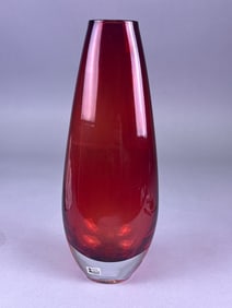 A Reijmyre Seda Sweden Ruby Red Art Glass Vase