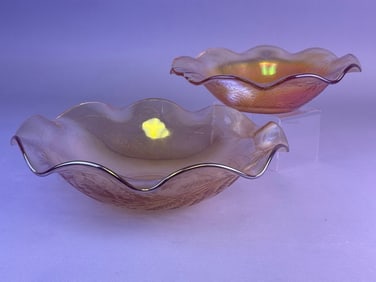 Jeanette Glass Louisa Pattern Marigold Carnival Gl