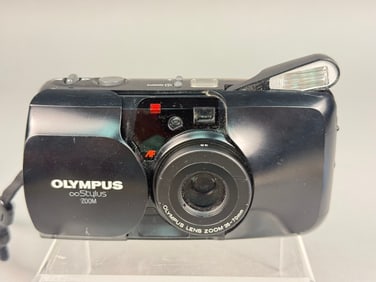 Olympus Infinity Stylus Zoom 35-70mm Film Camera and Associated Collection of 7 Items