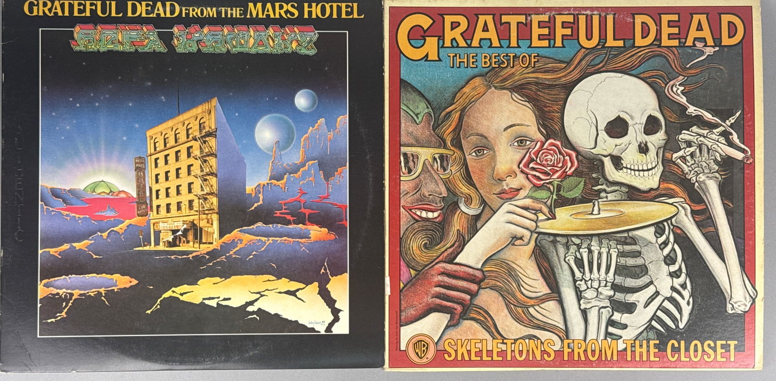 A Pair of Grateful Dead 1974 Vinyl LPs including Skeletons from the Closet and From the Mars Hotel (1 of 8)