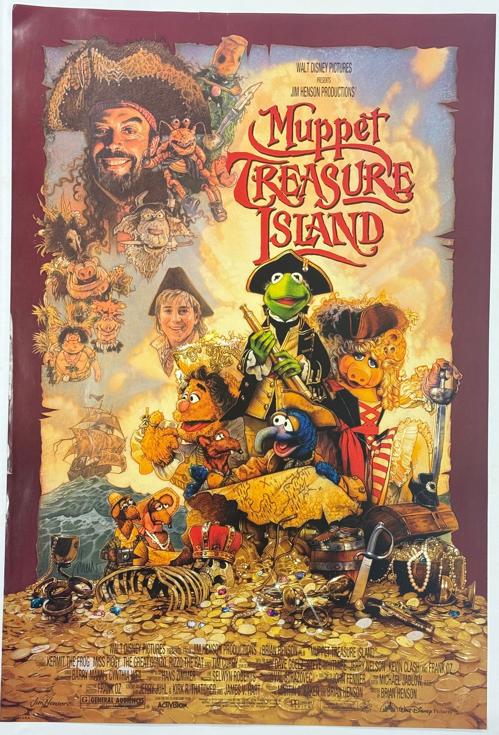 Original 1996 Muppet Treasure Island Movie Poster (1 of 9)