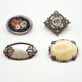 Silver & Gold Tone & Sterling Brooches Pins