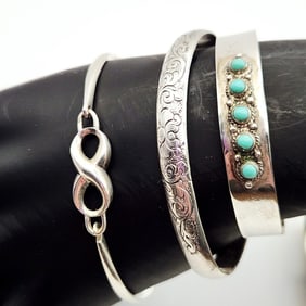 925 Sterling Silver Bracelets 32.4 Grams