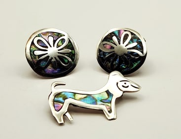 Sterling Silver & Mother-Of-Pearl 10.4 Grams