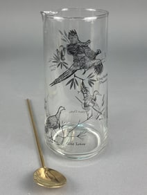 A Pair of Federal Glass Sportsman Pattern Cocktail Barware Items