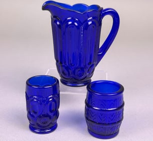 Weishar Enterprises Cobalt Blue Moon and Star Miniature Water Set, 3 Pieces