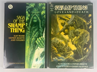 A Pair of Alan Moore Swamp Thing Trade Paperbacks: 'Saga of the Swamp Thing' and 'Swamp Thing: Love