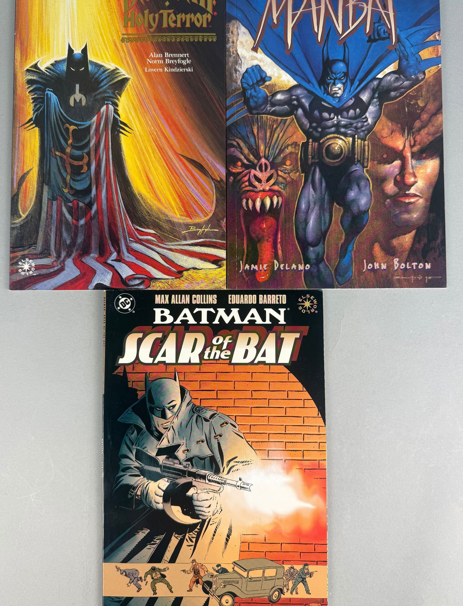 Three DC Comics Batman Graphic Novels: 'Holy Terror', 'Manbat', and 'Scar of the Bat' (1 of 6)